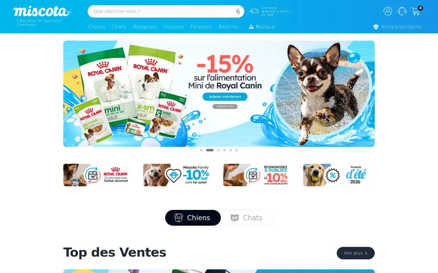 Screenshot of miscota.com
