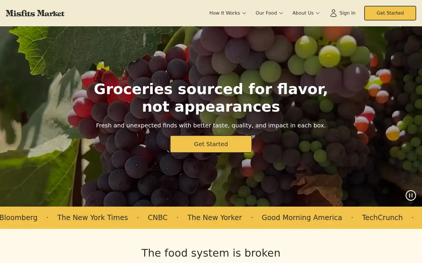 Screenshot of misfitsmarket.com