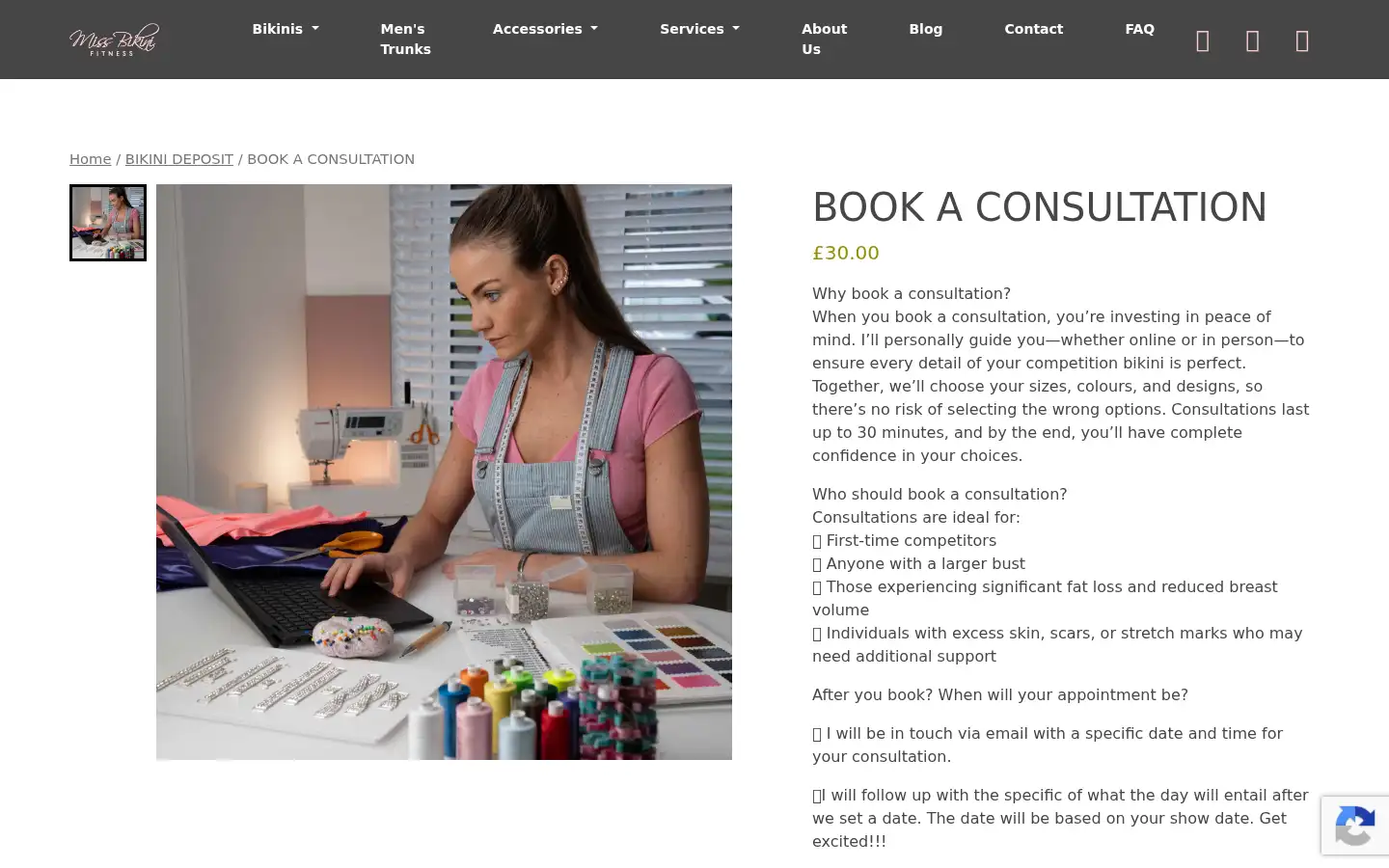 Screenshot of missbikinifitness.co.uk