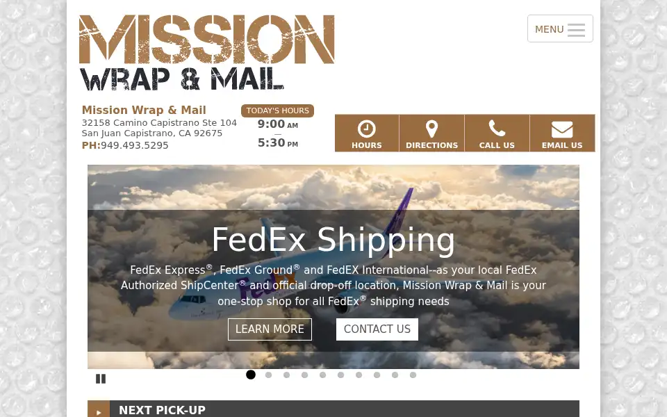 Screenshot of missionwrap.com