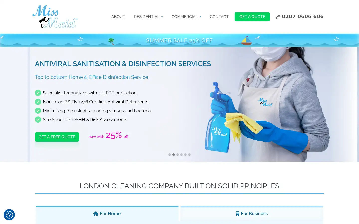 Screenshot of missmaid.co.uk