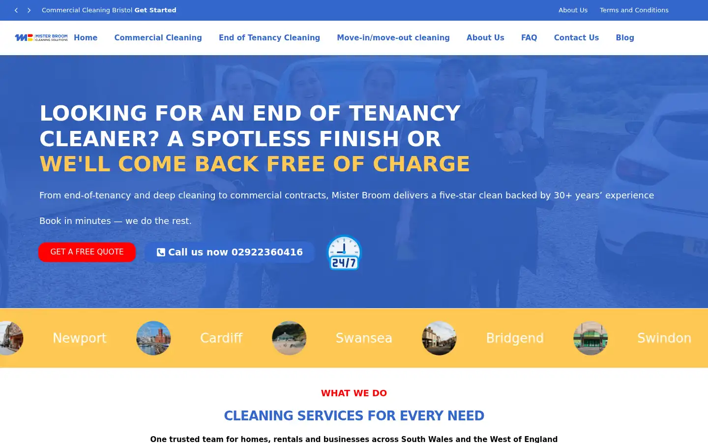 Screenshot of misterbroom.co.uk