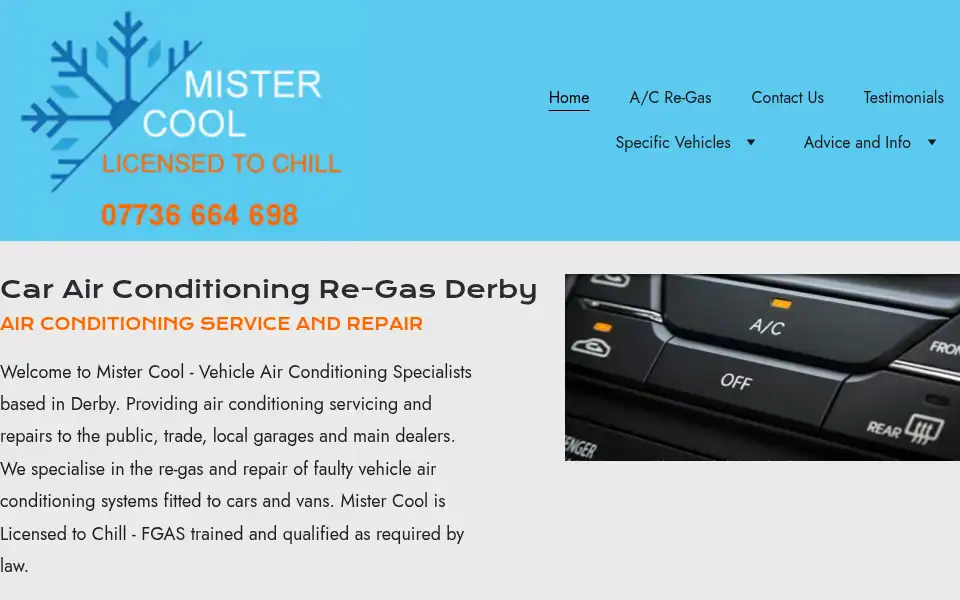 Screenshot of mistercool.co.uk