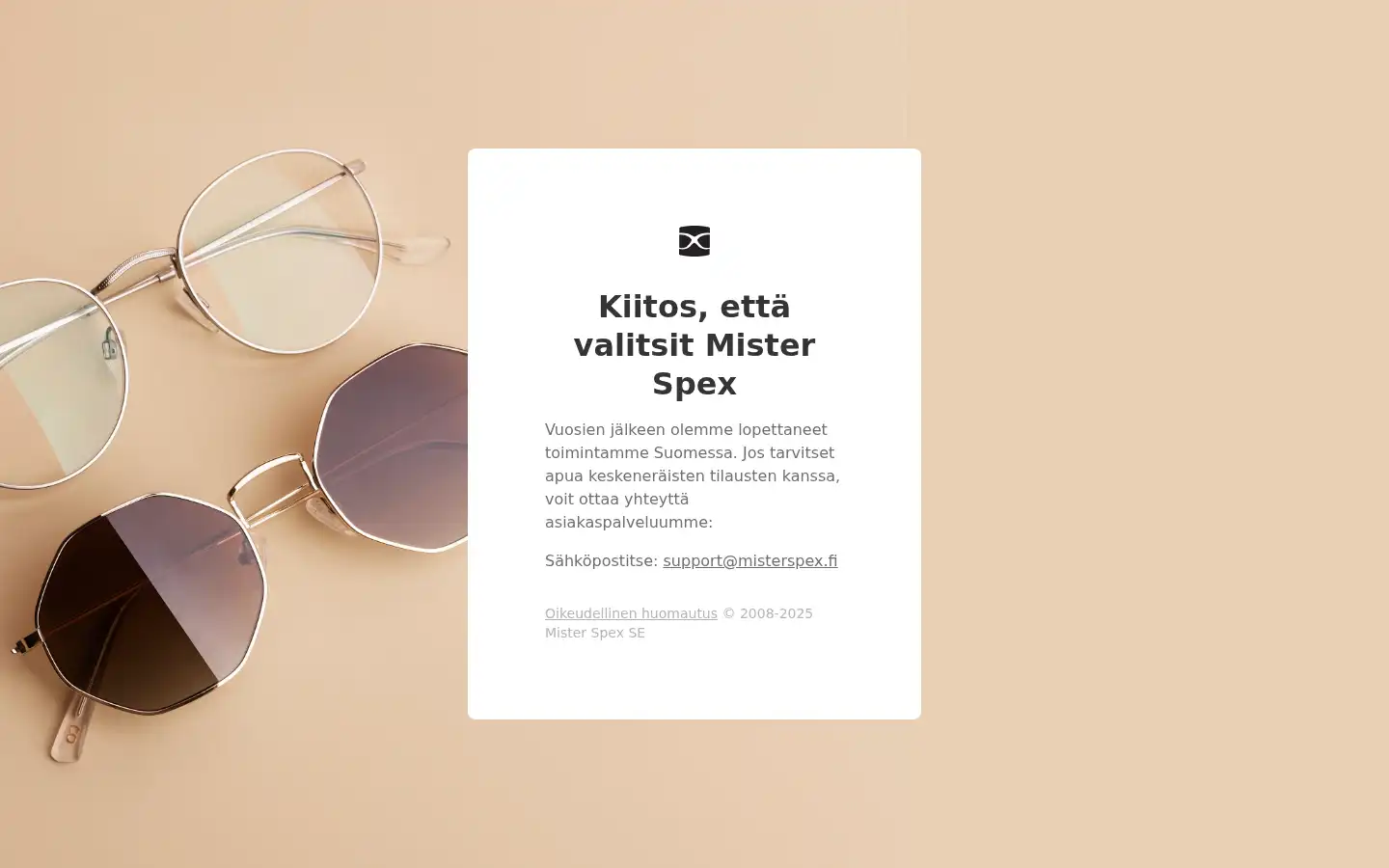 Screenshot of misterspex.fi