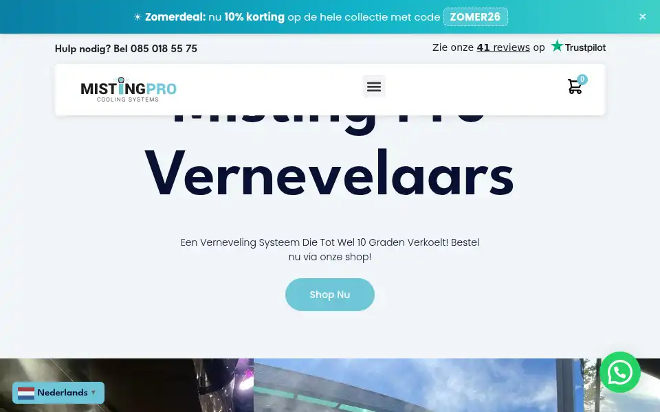 Screenshot of misting-pro.nl