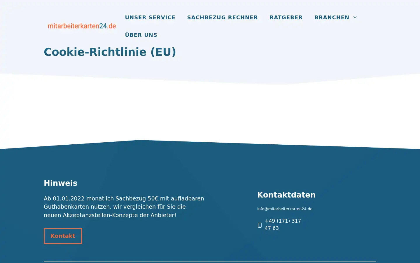 Screenshot of mitarbeiterkarten24.de