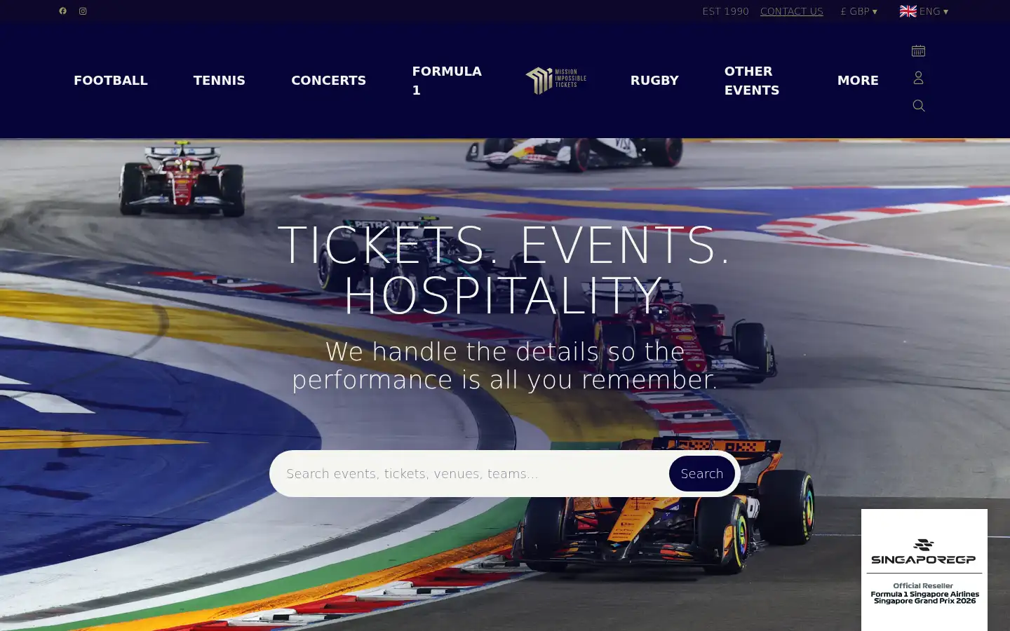 Screenshot of mitickets.com