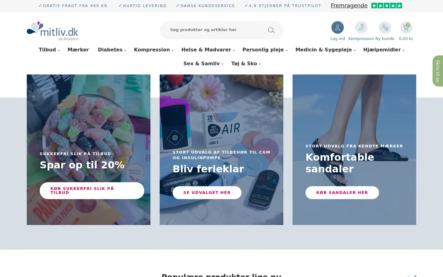 Screenshot of mitliv.dk