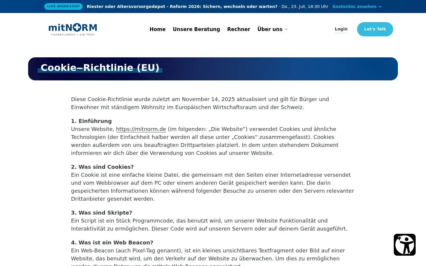 Screenshot of mitnorm.de