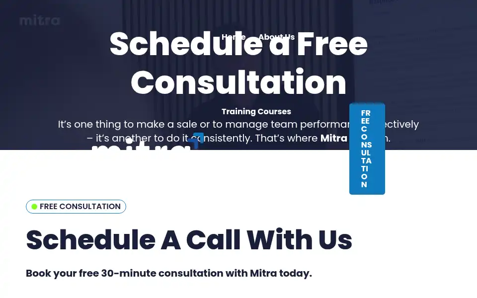 Screenshot of mitratraining.co.uk
