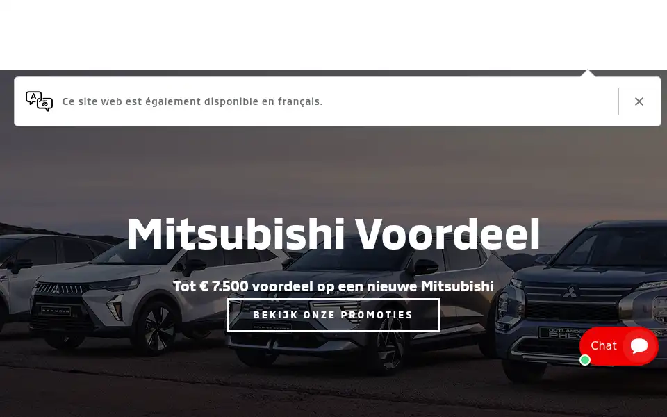 Screenshot of mitsubishi-motors.be