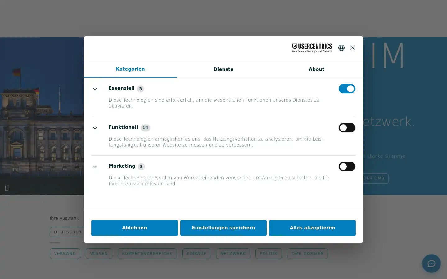 Screenshot of mittelstandsbund.de