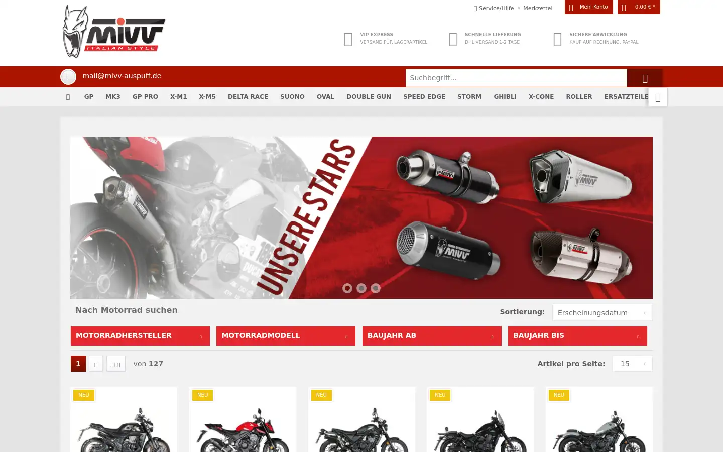 Screenshot of mivv-auspuff.de