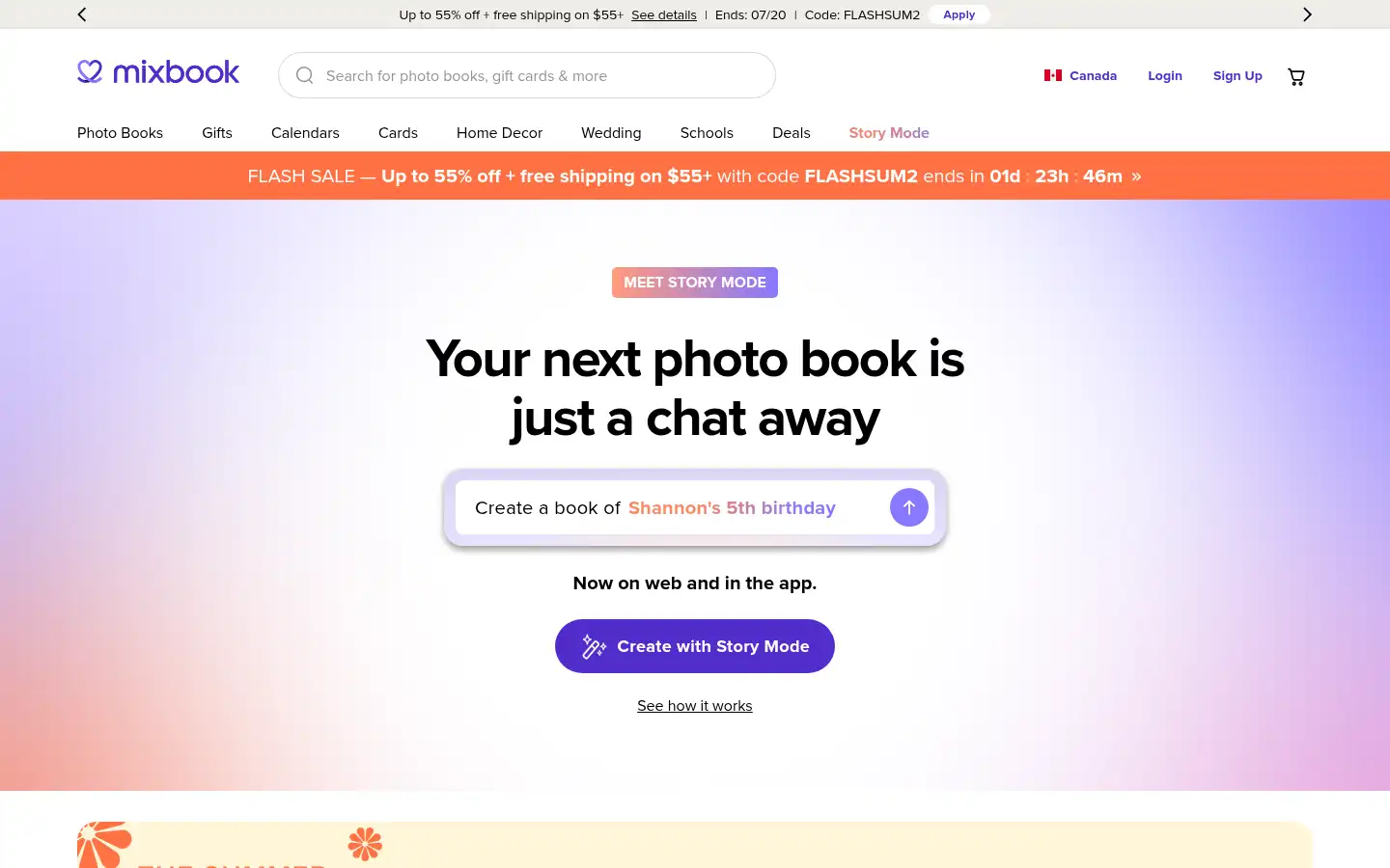Screenshot of mixbook.ca