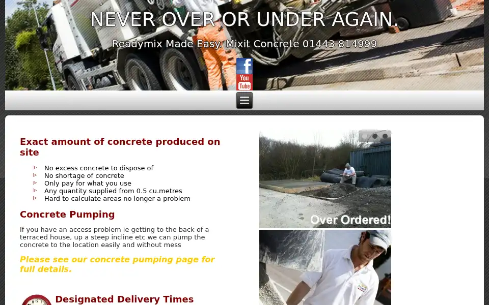 Screenshot of mixitconcrete.co.uk