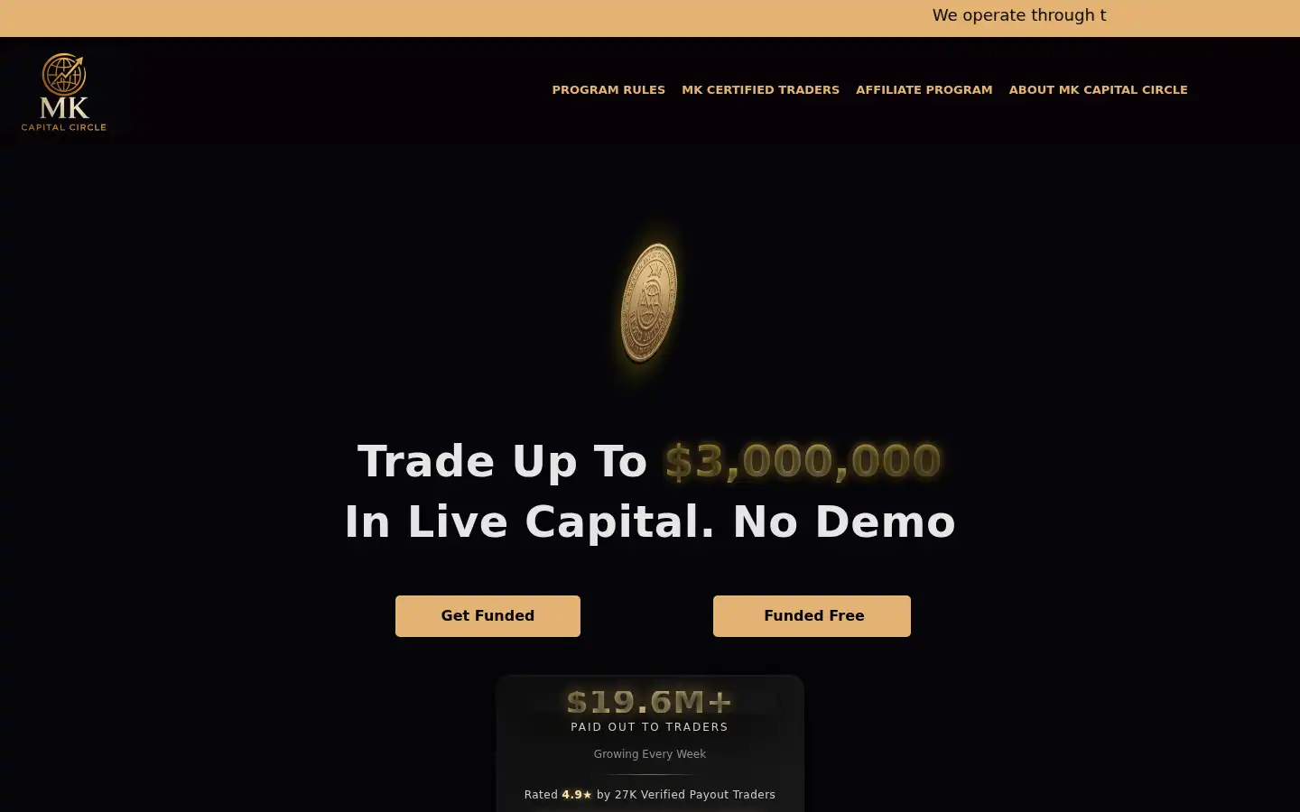 Screenshot of mkcapitalcircle.io