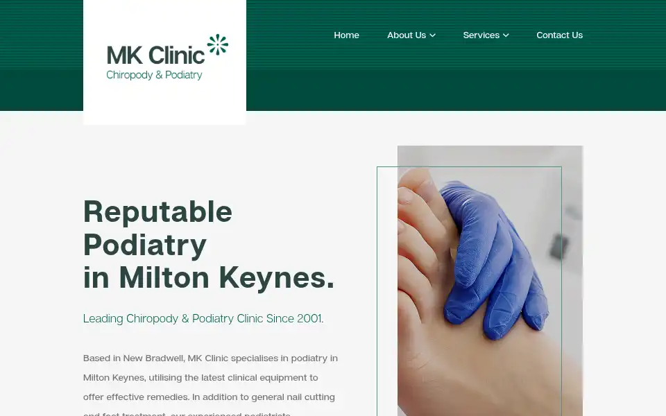 Screenshot of mkclinic.org.uk