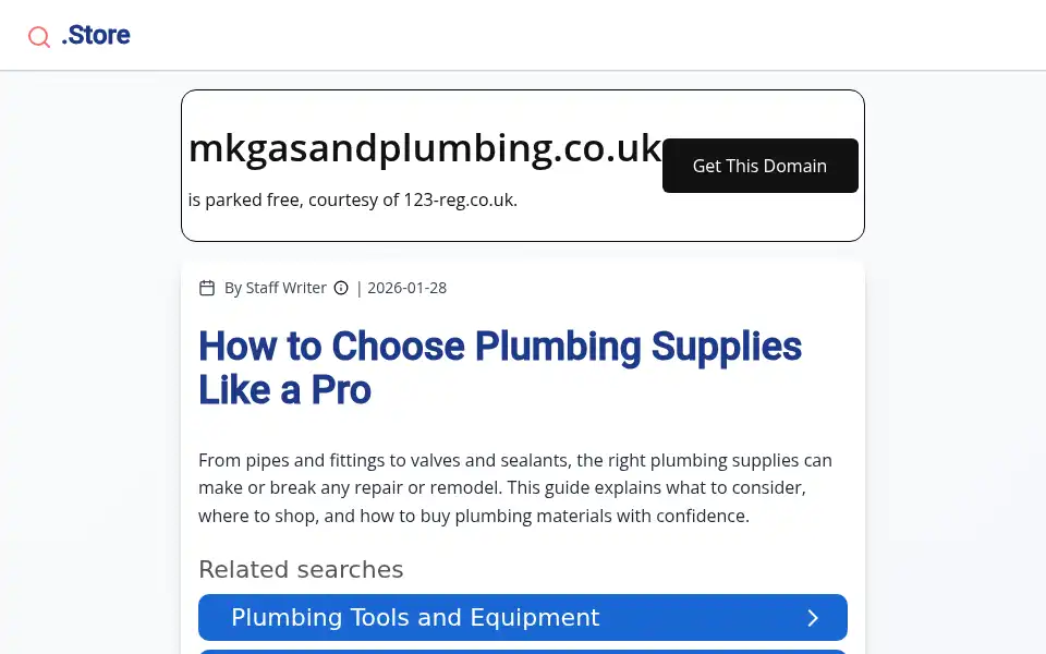 Screenshot of mkgasandplumbing.co.uk