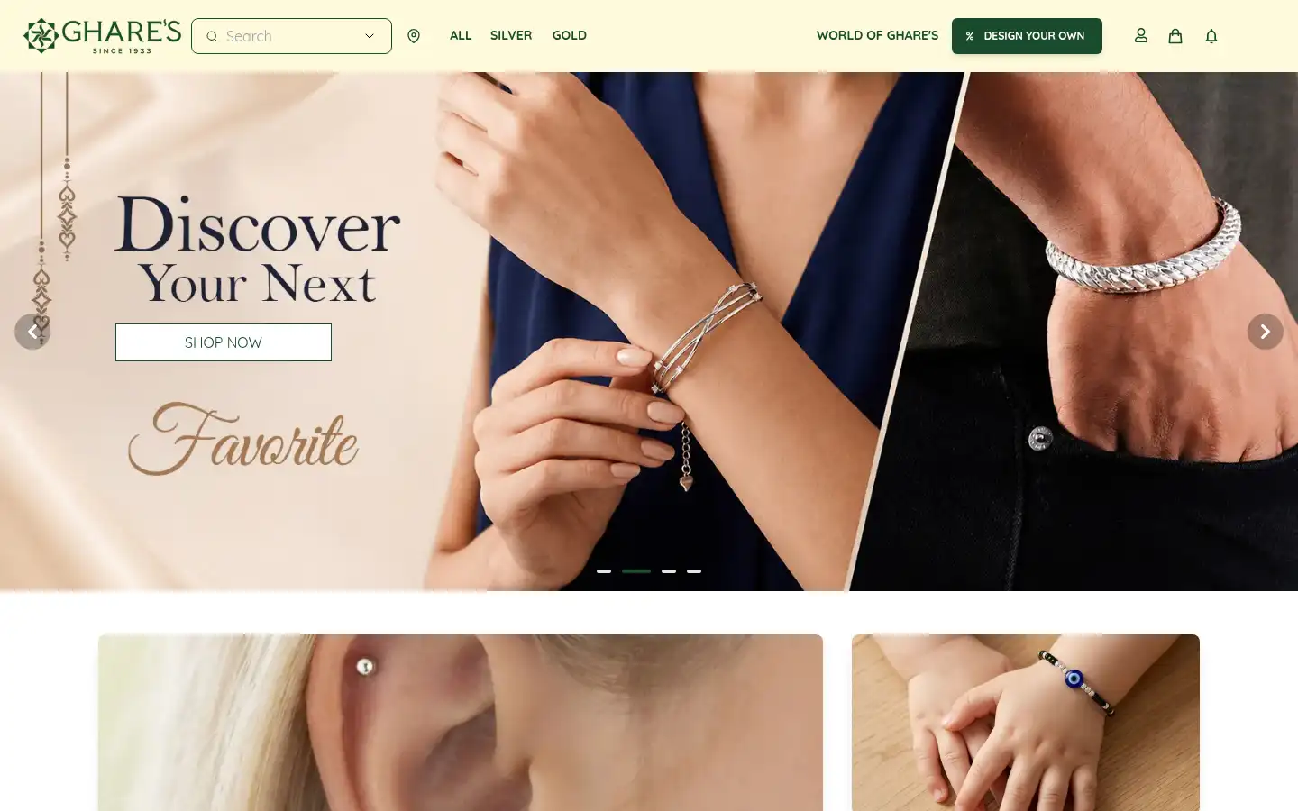 Screenshot of mkgharejewellers.com