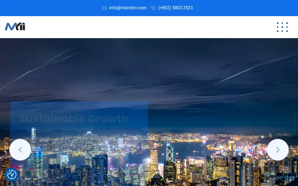 Screenshot of mkintinv.com