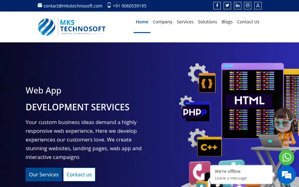 Screenshot of mkstechnosoft.com