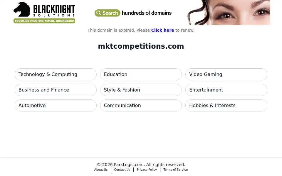 Screenshot of mktcompetitions.com