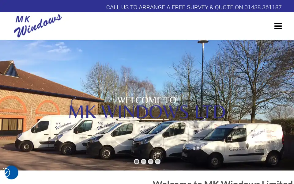 Screenshot of mkwindows.co.uk