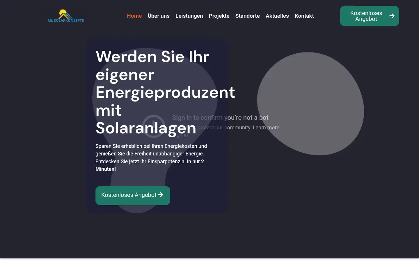 Screenshot of ml-solarkonzepte.de