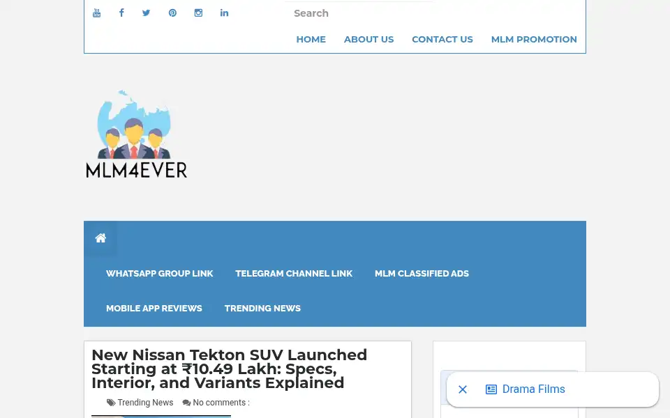 Screenshot of mlm4ever.in