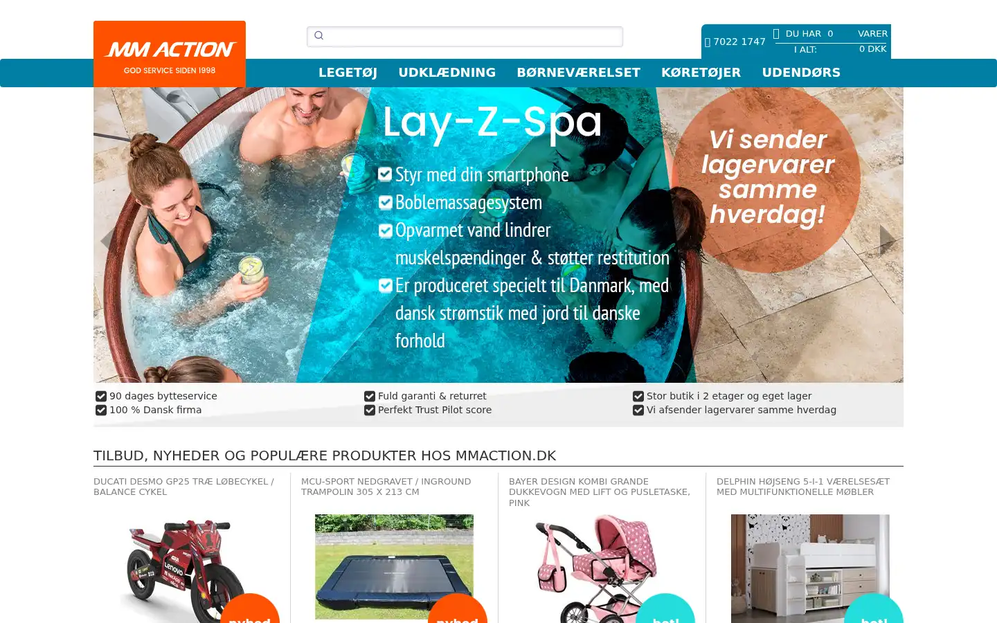 Screenshot of mmaction.dk