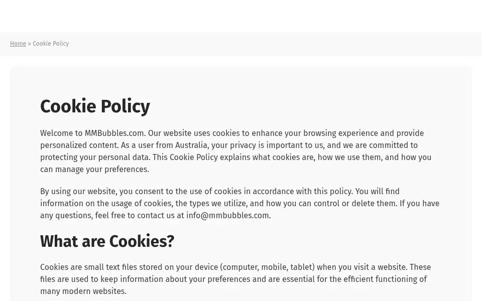 Screenshot of mmbubbles.com