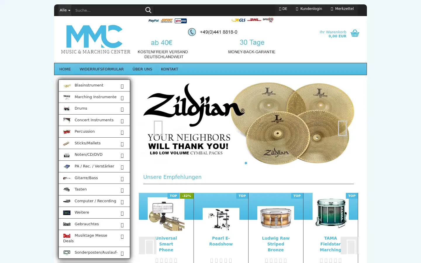 Screenshot of mmc-music.de