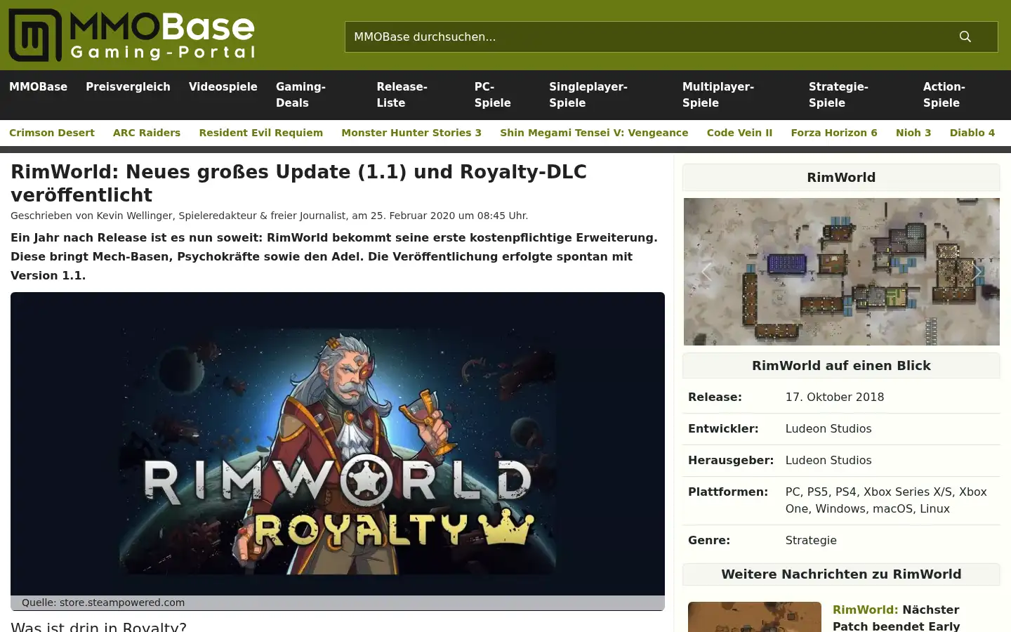 Screenshot of mmobase.de
