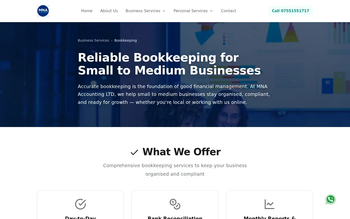 Screenshot of mnaaccounting.co.uk