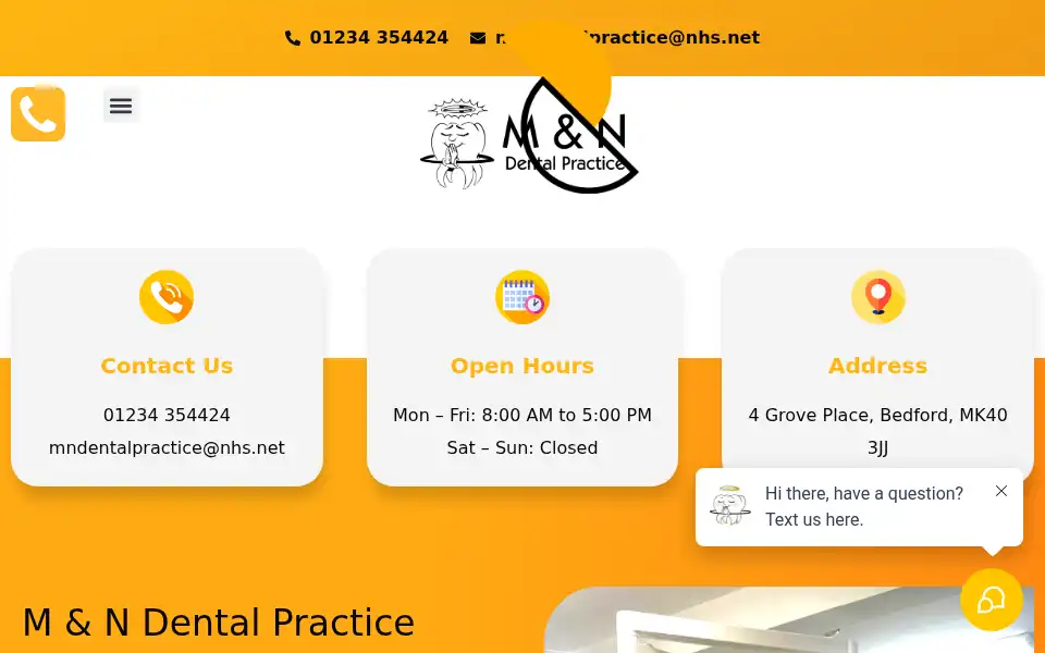 Screenshot of mndentalpracticebedford.co.uk