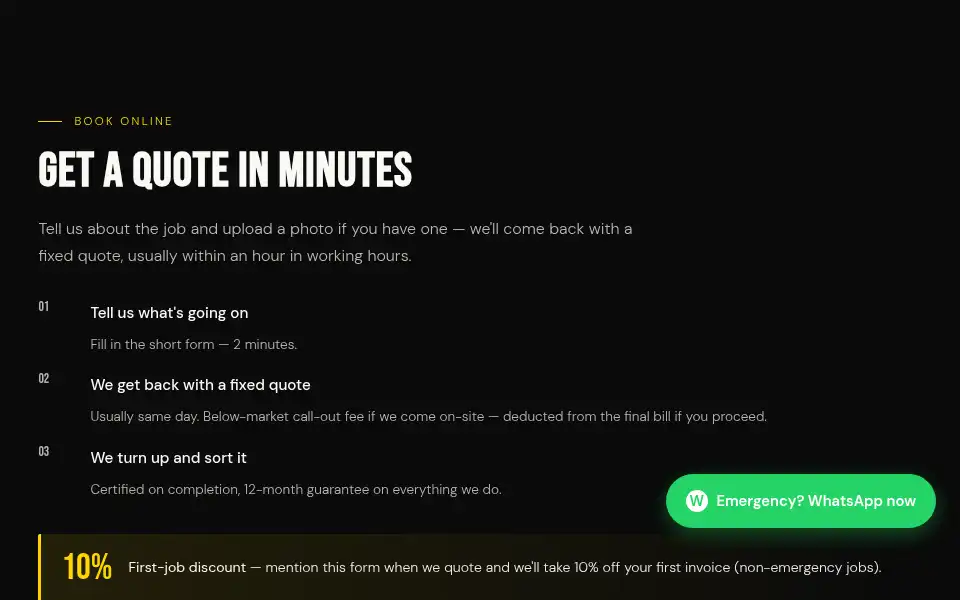Screenshot of mnelectrical.uk