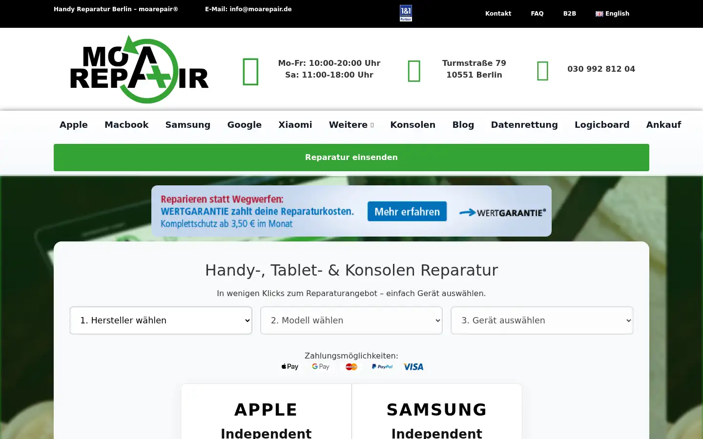 Screenshot of moarepair.de