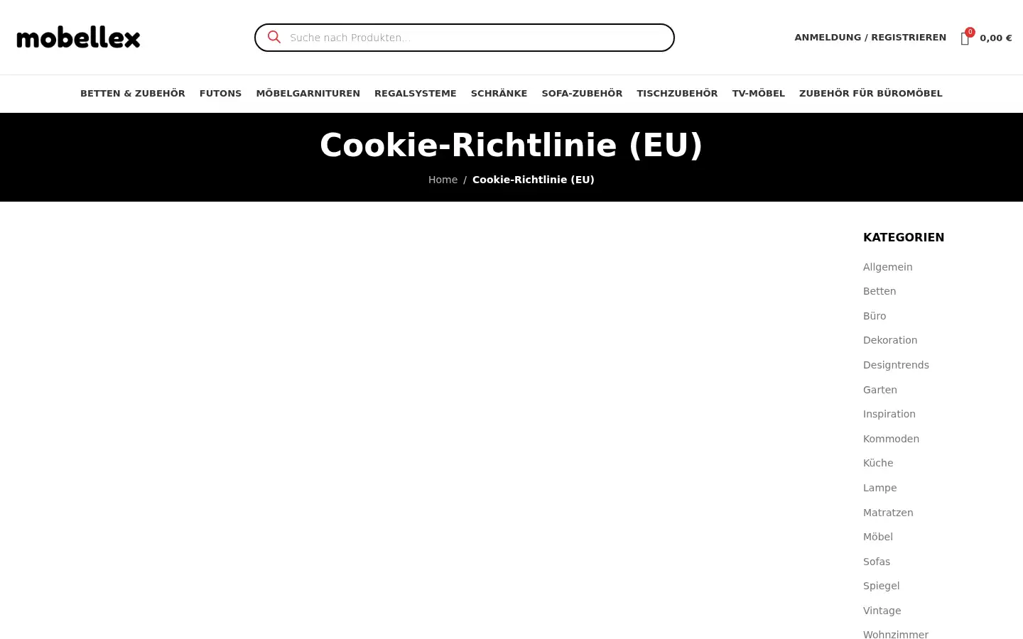 Screenshot of mobellex.de