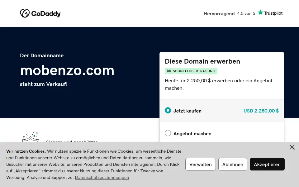 Screenshot of mobenzo.com