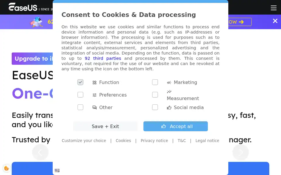 Screenshot of mobi.easeus.com