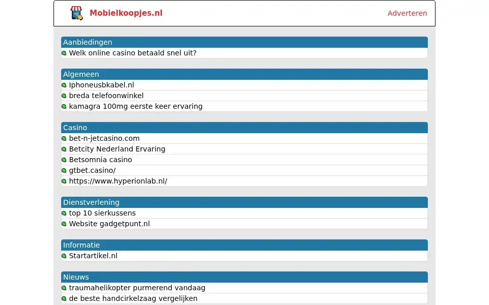Screenshot of mobielkoopjes.nl