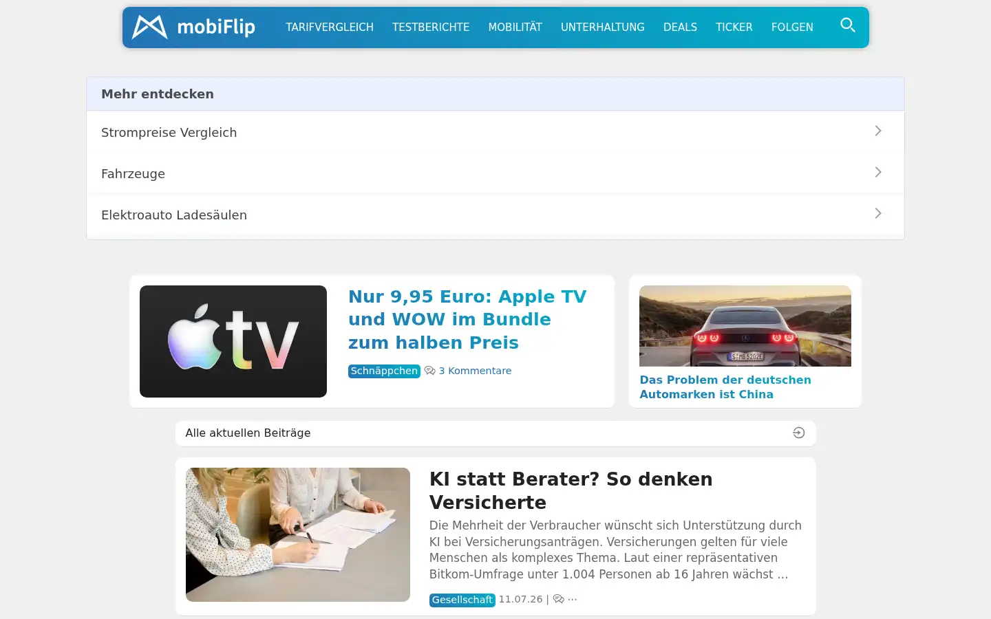 Screenshot of mobiflip.de