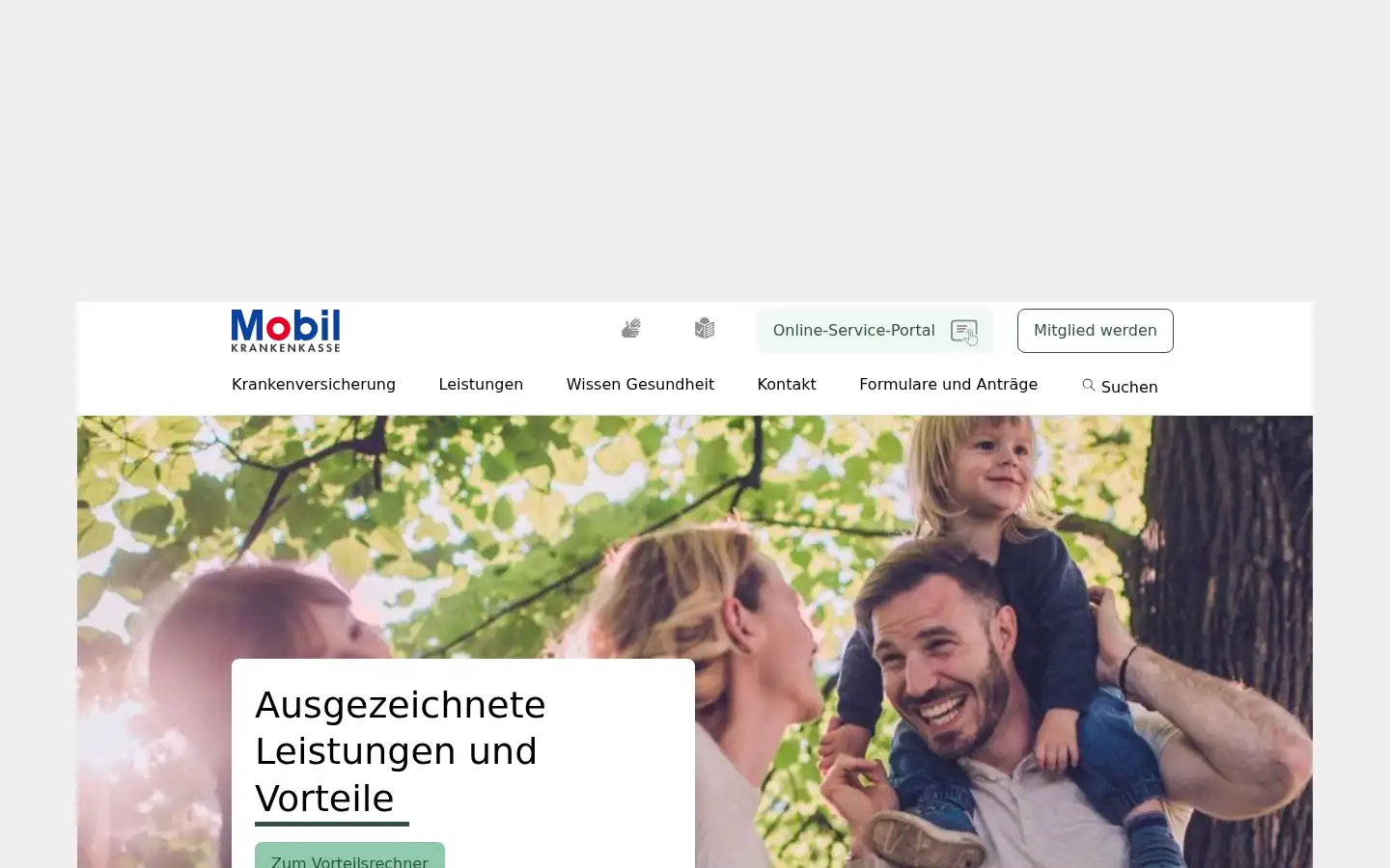 Screenshot of mobil-krankenkasse.de