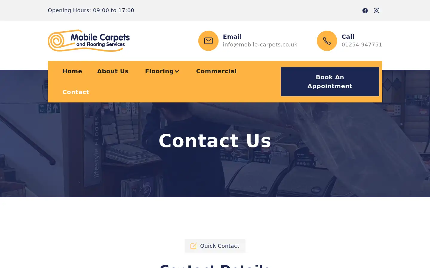 Screenshot of mobile-carpets.co.uk