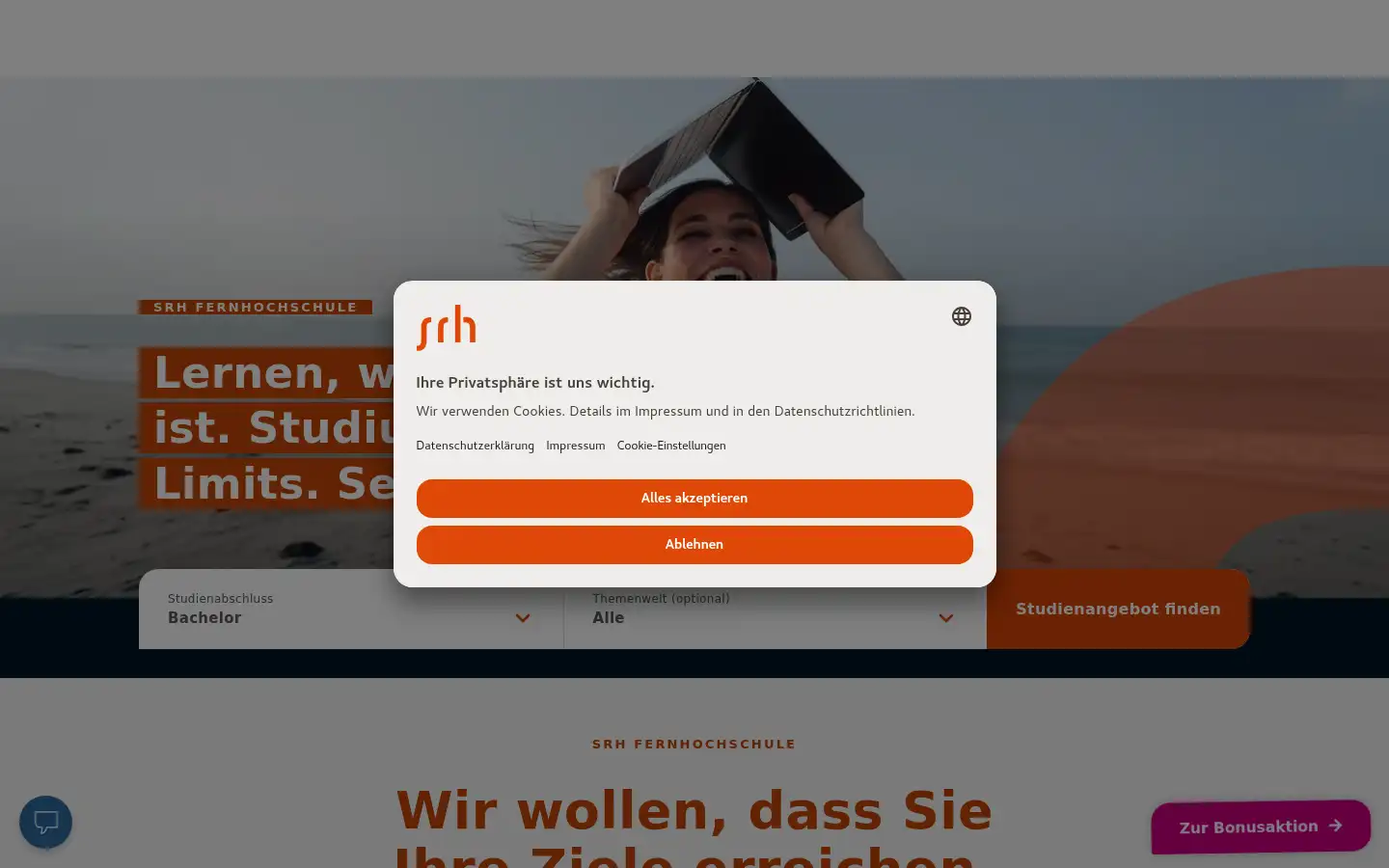 Screenshot of mobile-university.de