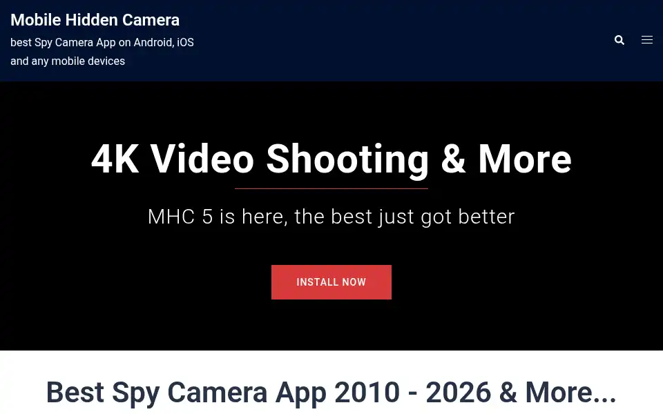 Screenshot of mobilehiddencamera.com