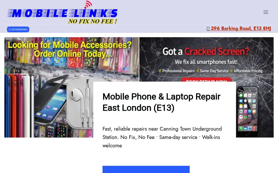 Screenshot of mobilelinks.co.uk
