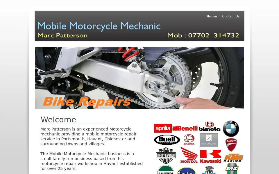 Screenshot of mobilemotorcyclemechanic.co.uk