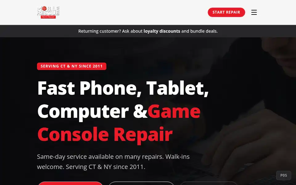 Screenshot of mobilerescuetechrepair.com