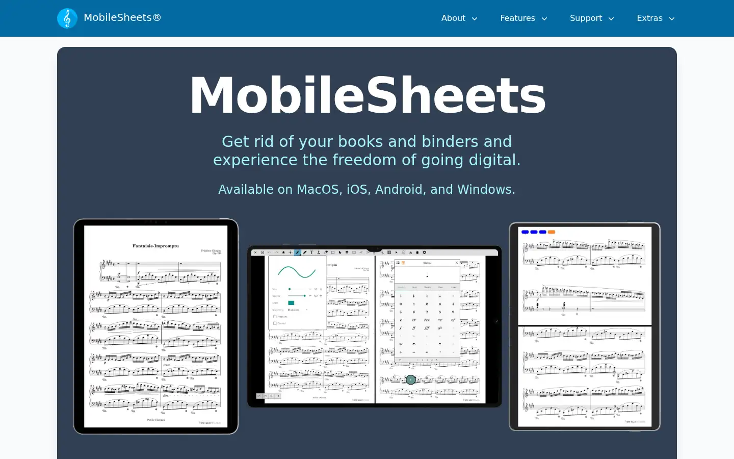Screenshot of mobilesheets.com